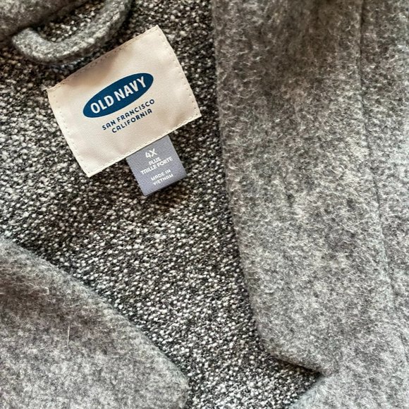Old Navy Oversized Button Front Coat Jacket, Textured Gray, 4X - Picture 2 of 4